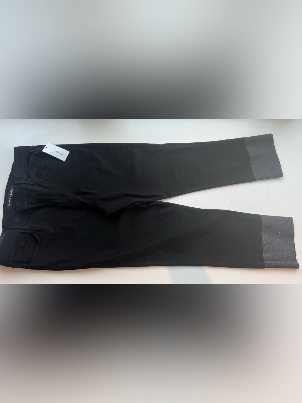 Women’s Black Pants with Cuffed Hem